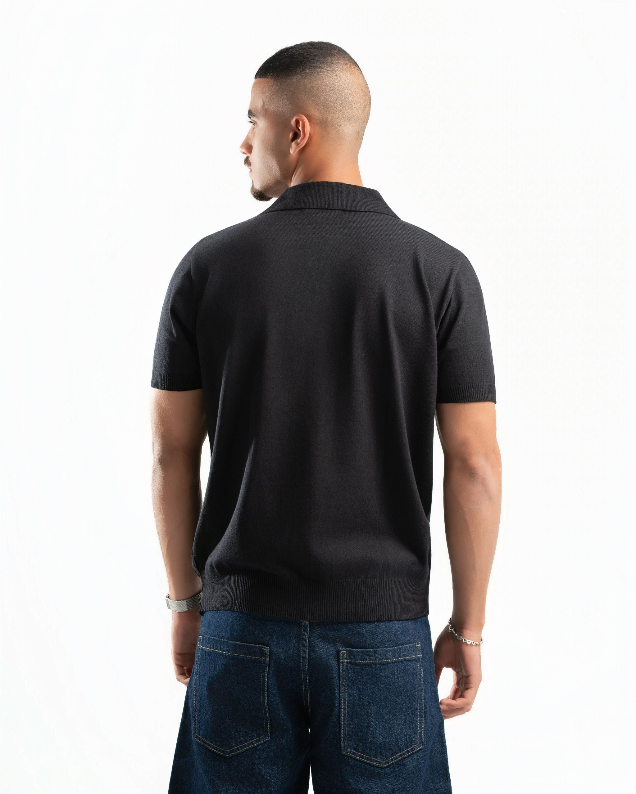 Riviera Knit Polo Black