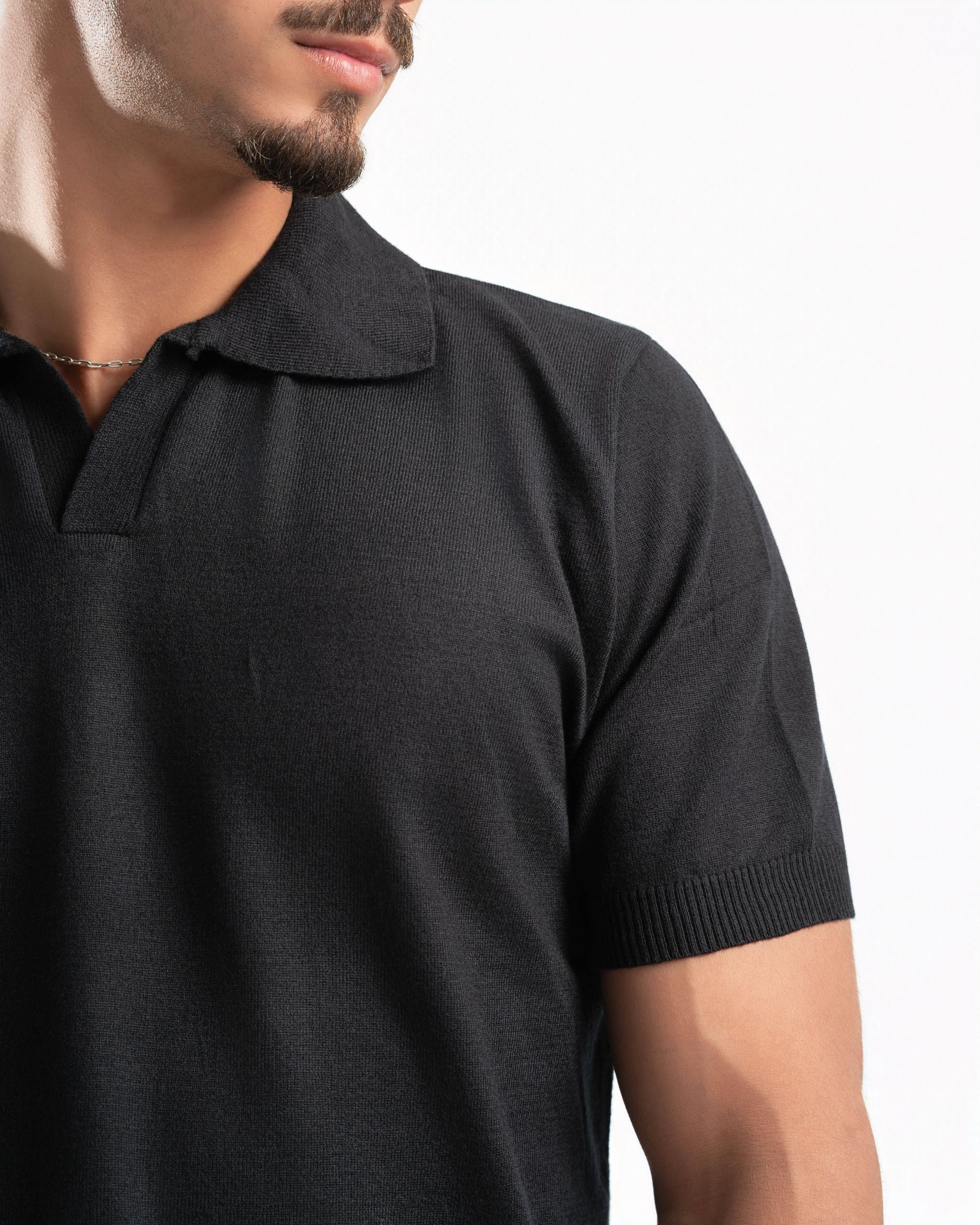 Riviera Knit Polo Black