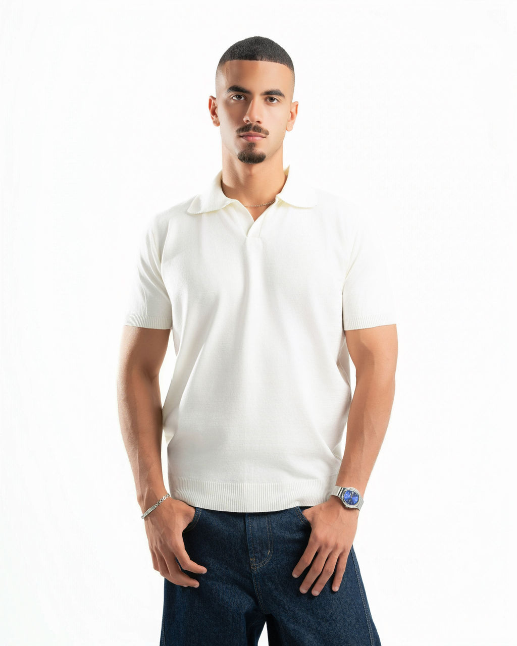Riviera Knit Polo Off-White