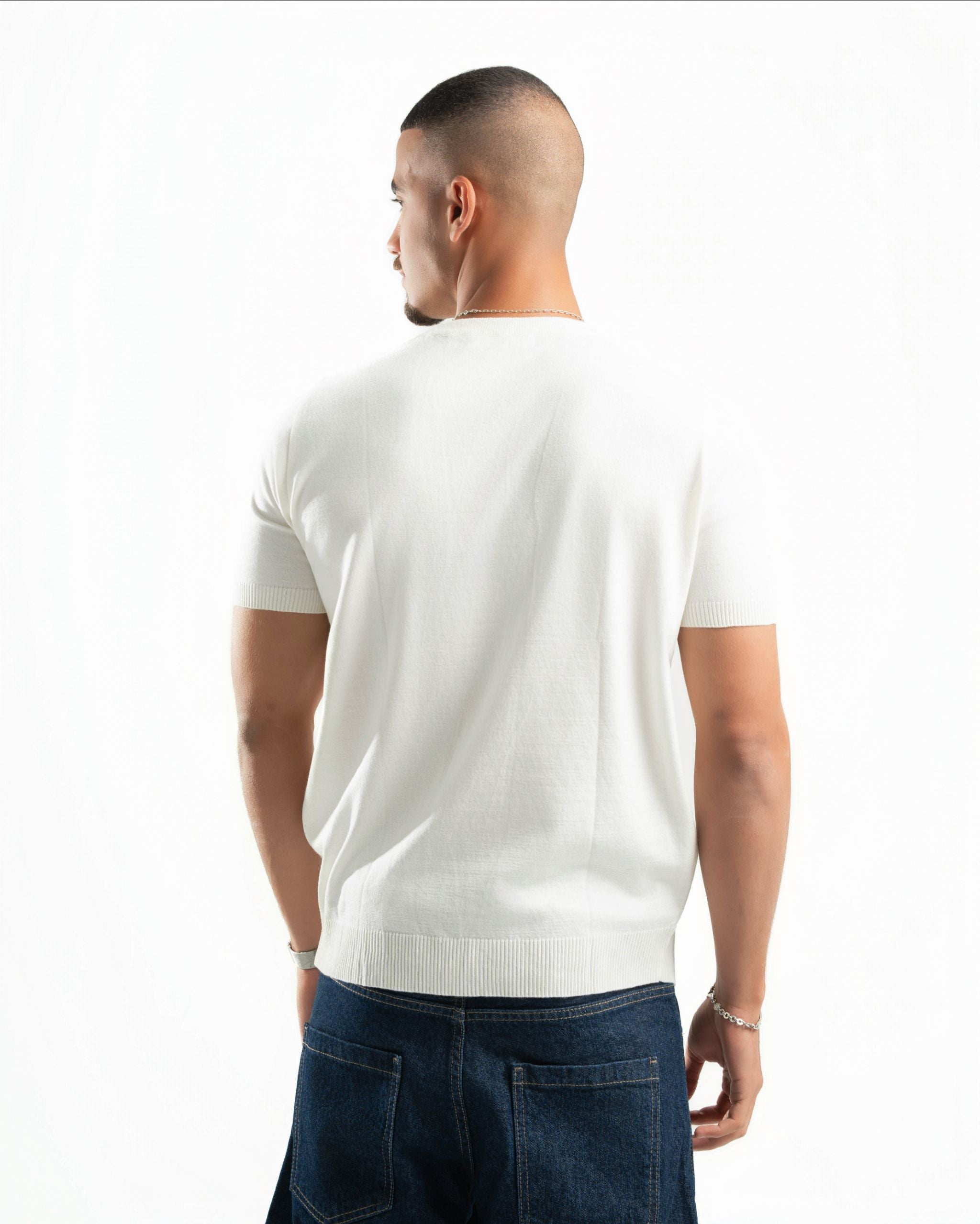 Basic Knit T-Shirt Off-White