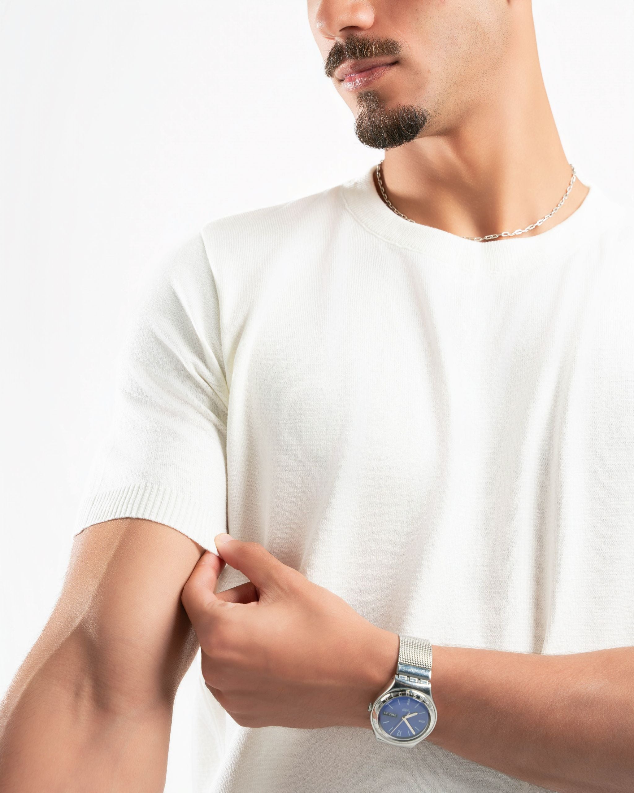 Basic Knit T-Shirt Off-White