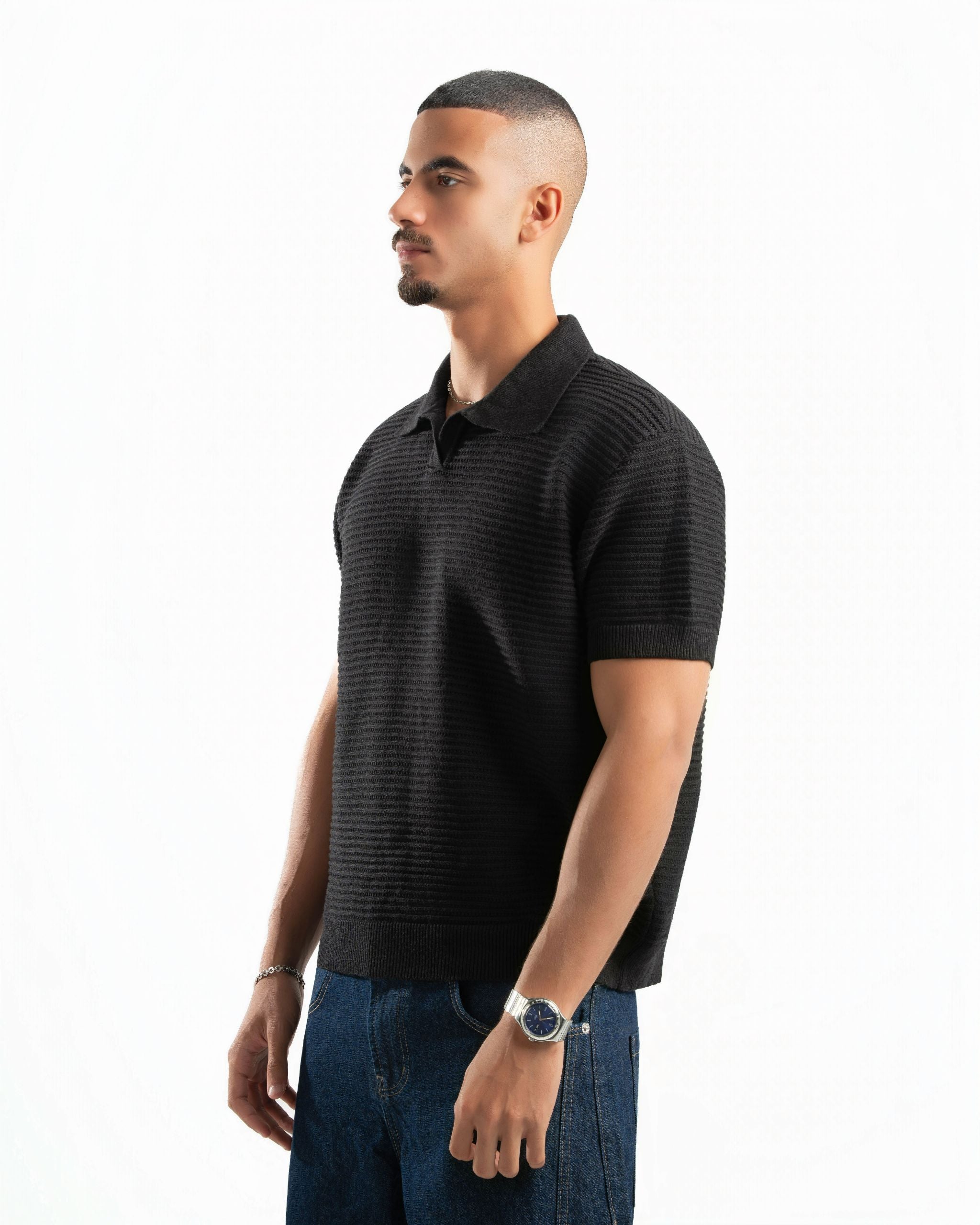 Monaco Knit Polo Black