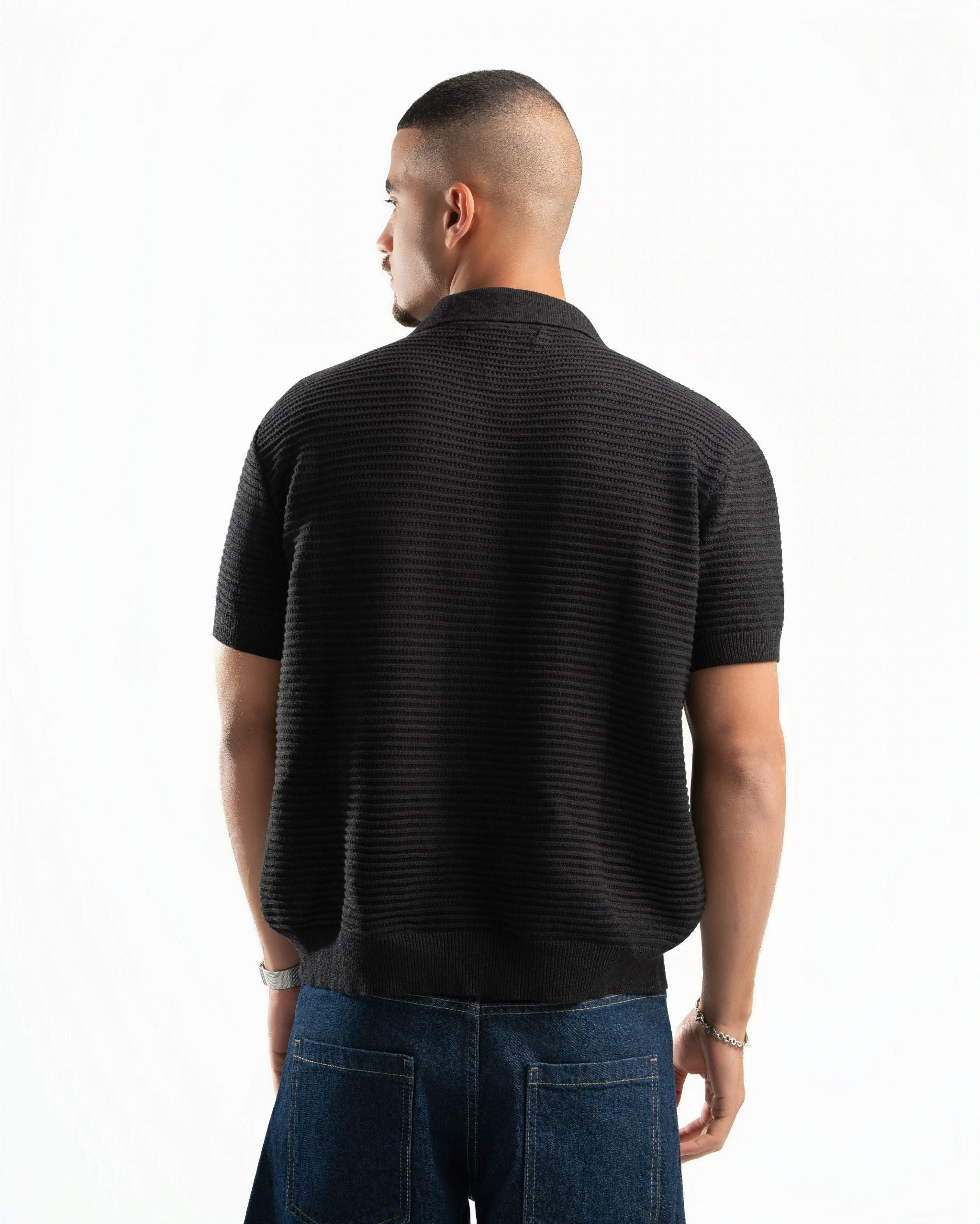 Monaco Knit Polo Black