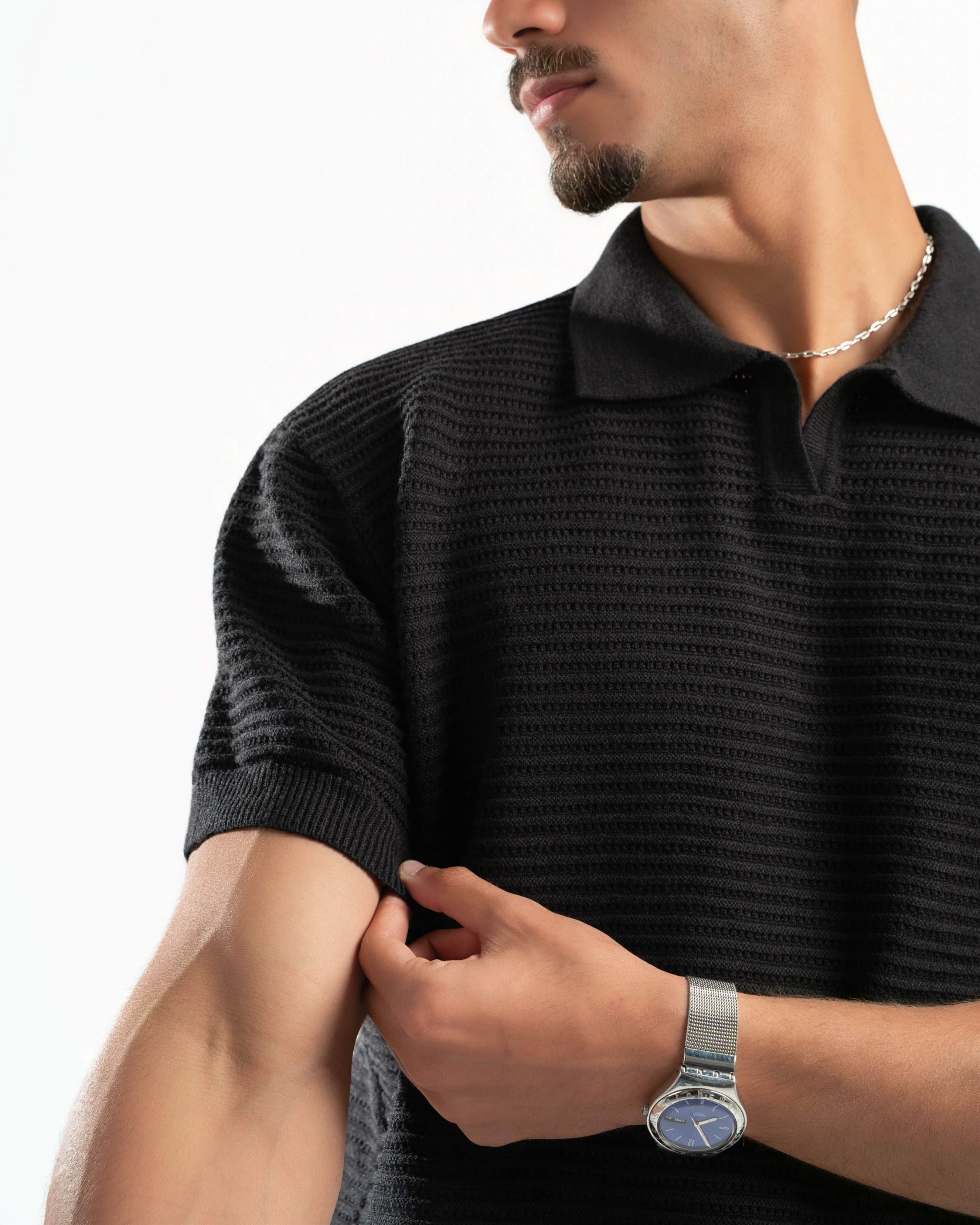 Monaco Knit Polo Black