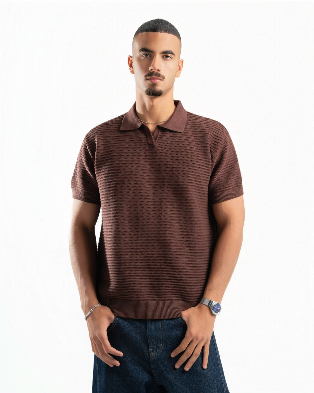 Monaco Knit Polo Brown