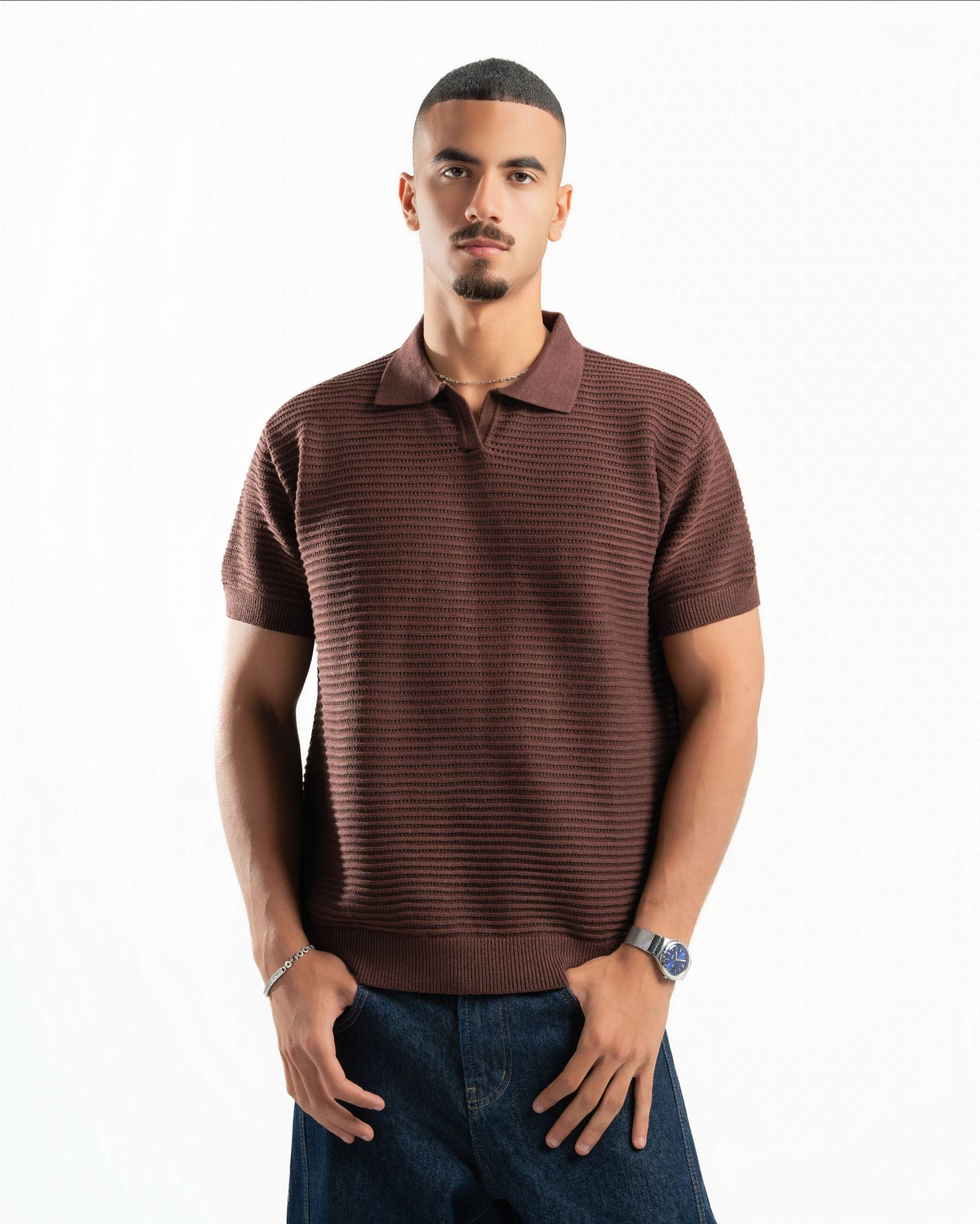 Monaco Knit Polo Brown