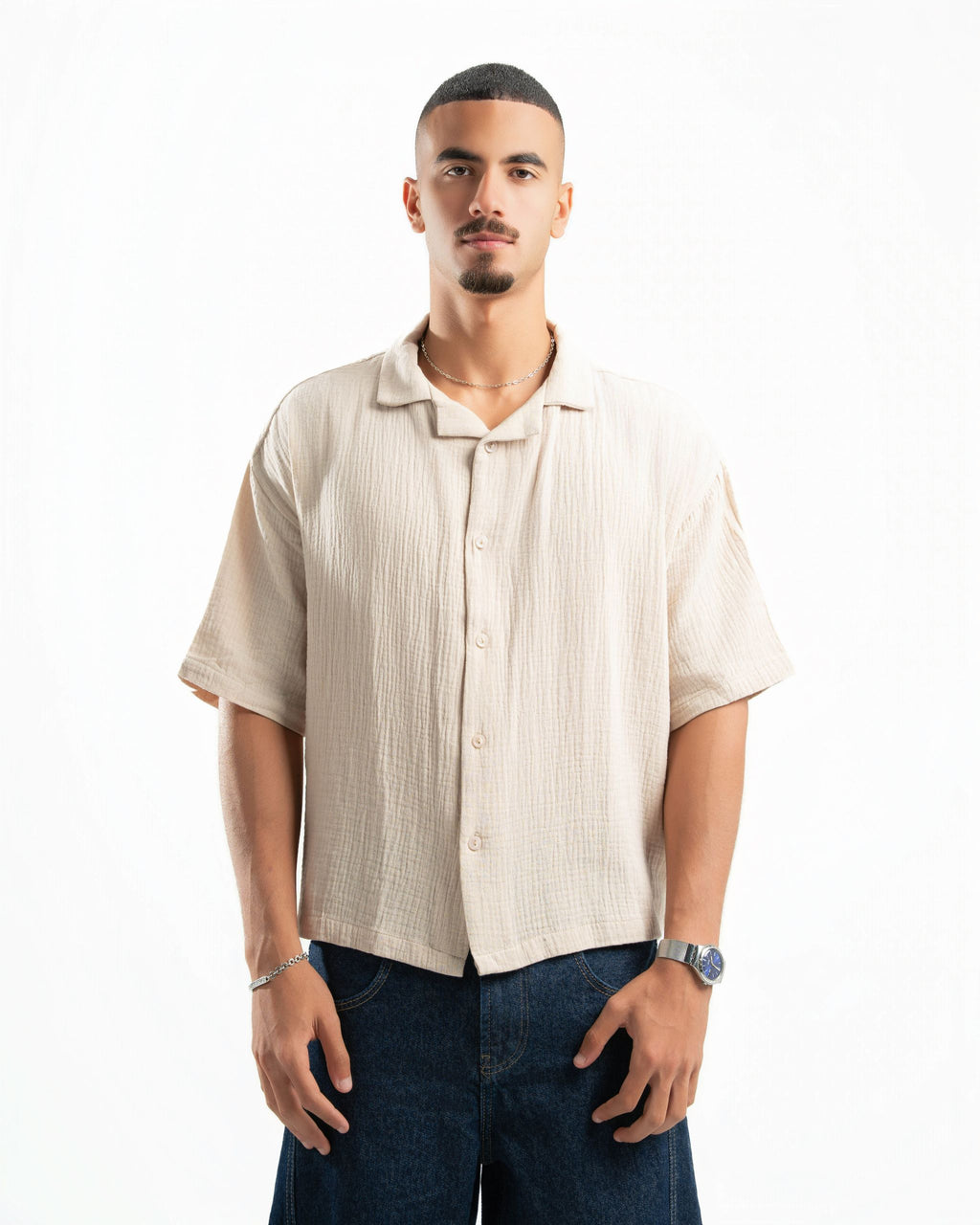Capri Half Sleeve Shirt Beige