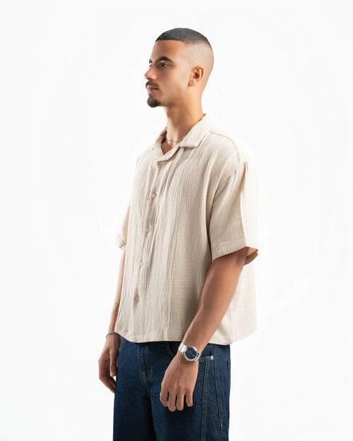 Capri Half Sleeve Shirt Beige