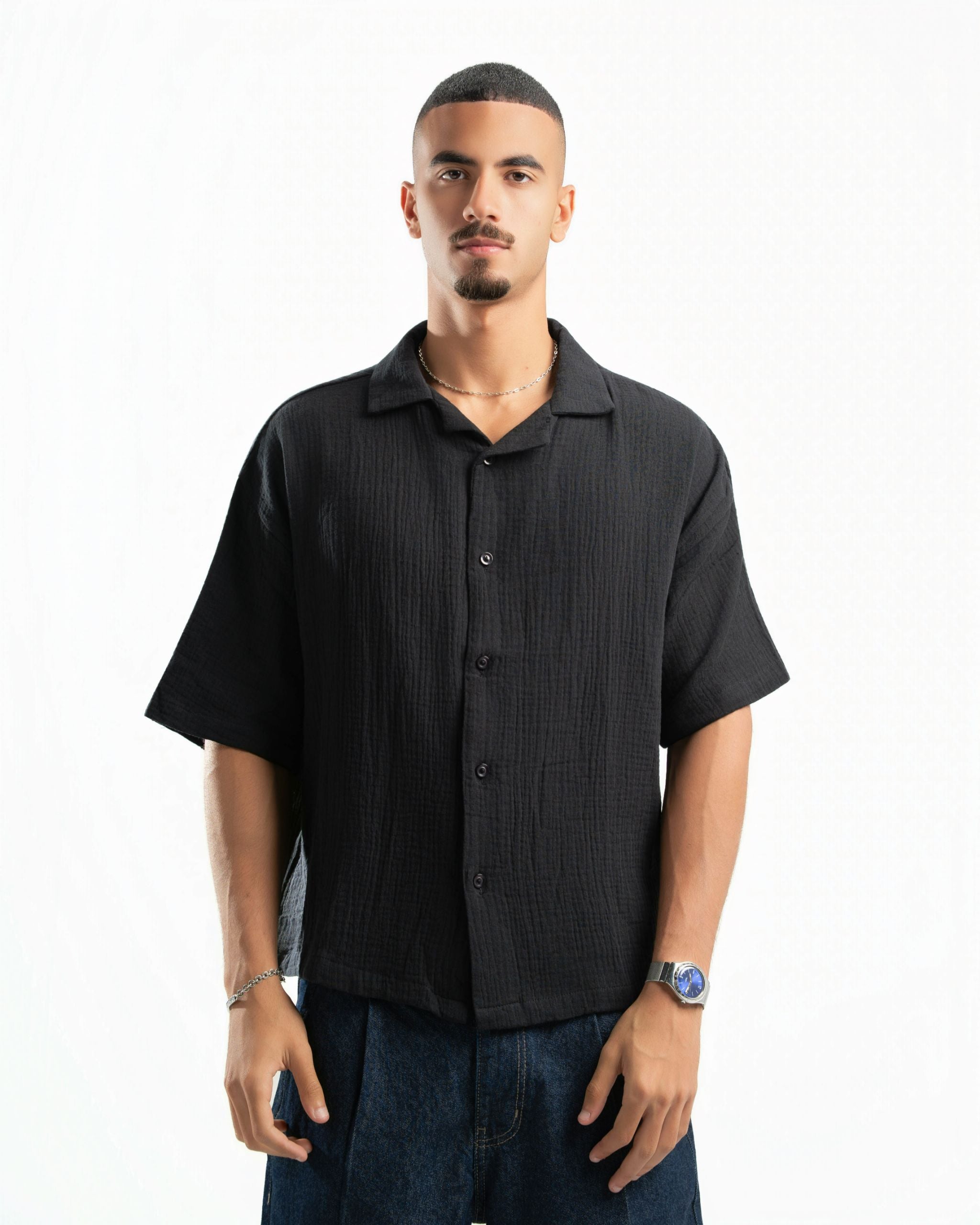 Capri Half Sleeve Shirt Black