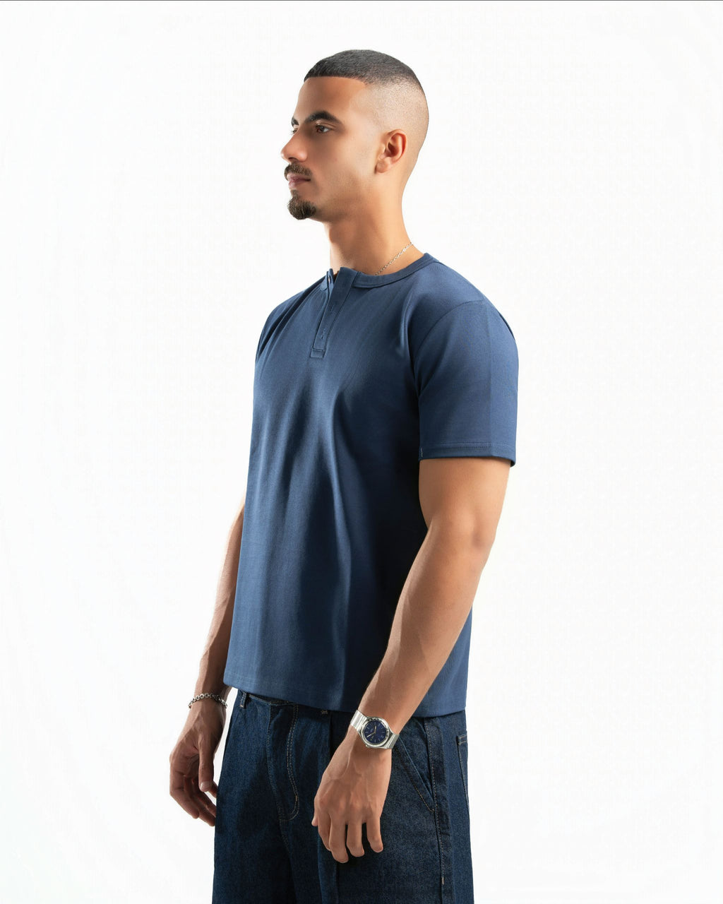 Essential Henley Shirt Navy