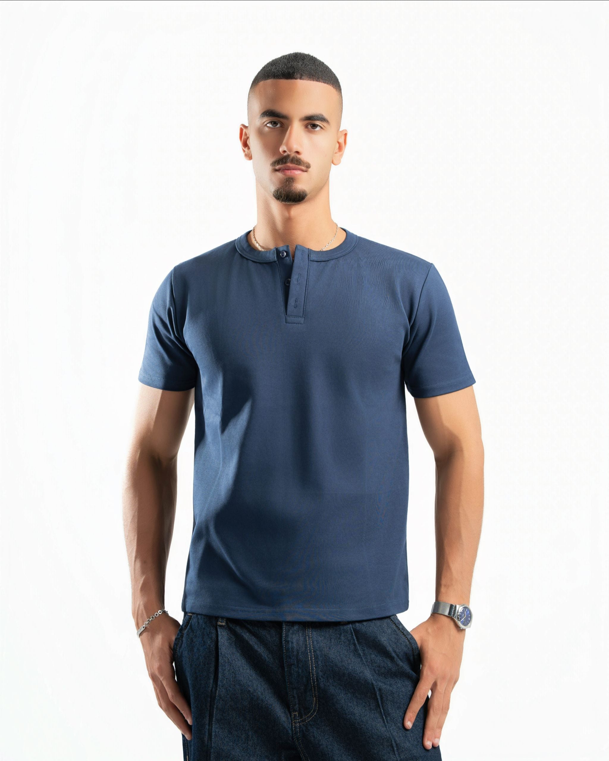 Essential Henley Shirt Navy