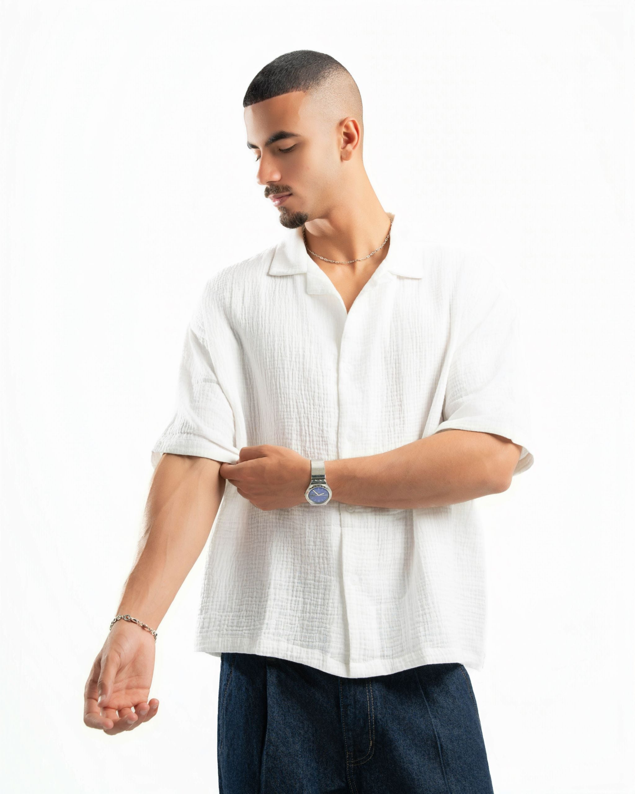 Capri Half Sleeve Shirt White