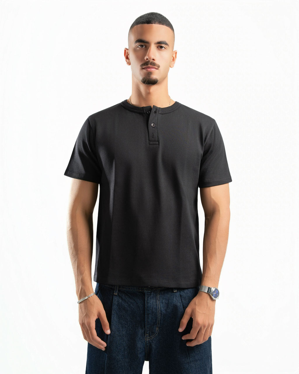 Essential Henley Shirt Black