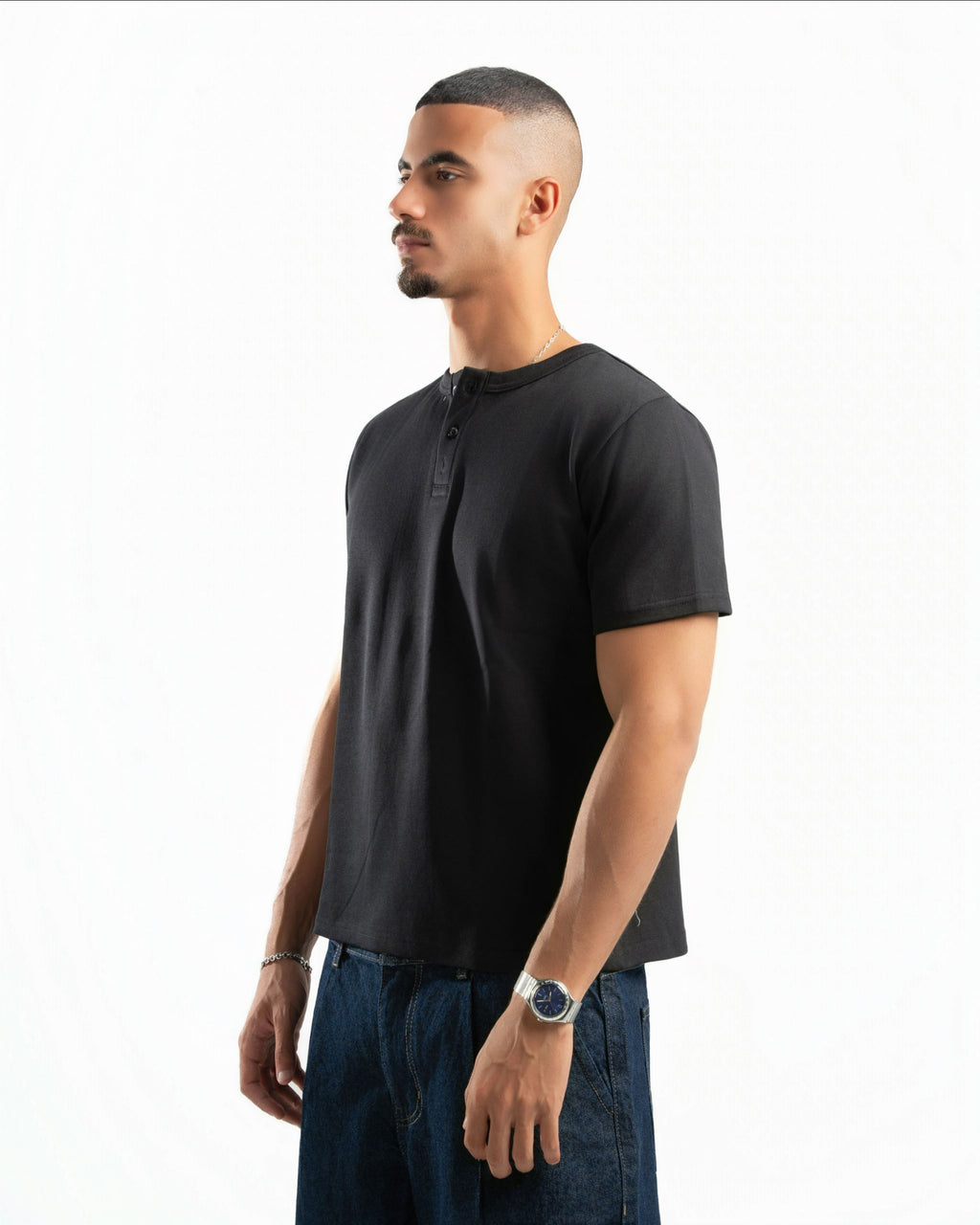 Essential Henley Shirt Black